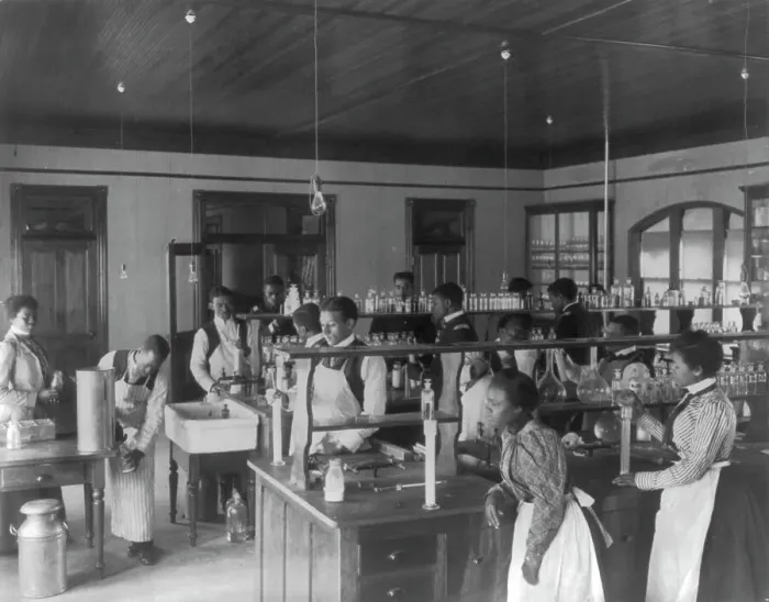 Framed Print : American Indian and African American students at Hampton Institute, Hampton, Va. 1900(?) Creator: Frances Benjamin Johnston