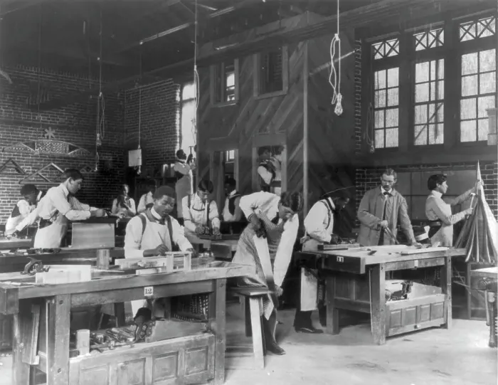 Framed Print : American Indian and African American students at Hampton Institute, Hampton, Va. 1900(?). Creator: Frances Benjamin Johnston