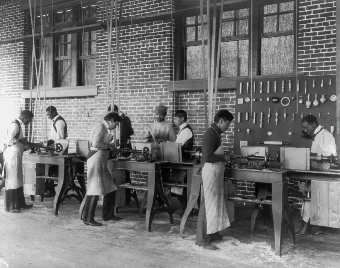 Framed Print : American Indian and African American students at Hampton Institute, Hampton, Va. 1900(?). Creator: Frances Benjamin Johnston Framed Print : American Indian and African American students at Hampton Institute, Hampton, Va. 1900(?). Creator: Frances Benjamin Johnston