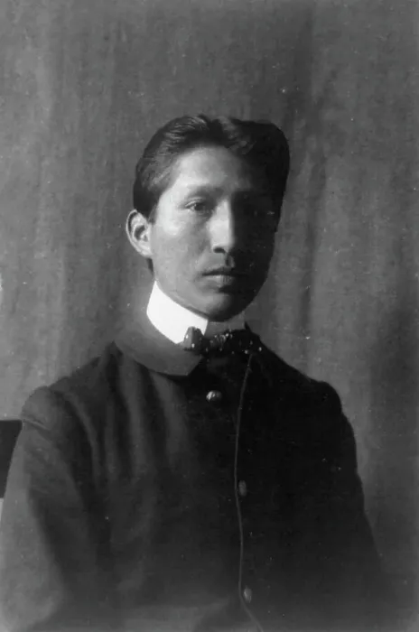 Framed Print : American Indian student, half-length portrait... Hampton, Virginia, between 1899 and 1900. Creator: Frances Benjamin Johnston Framed Print : American Indian student, half-length portrait... Hampton, Virginia, between 1899 and 1900. Creator: Frances Benjamin Johnston