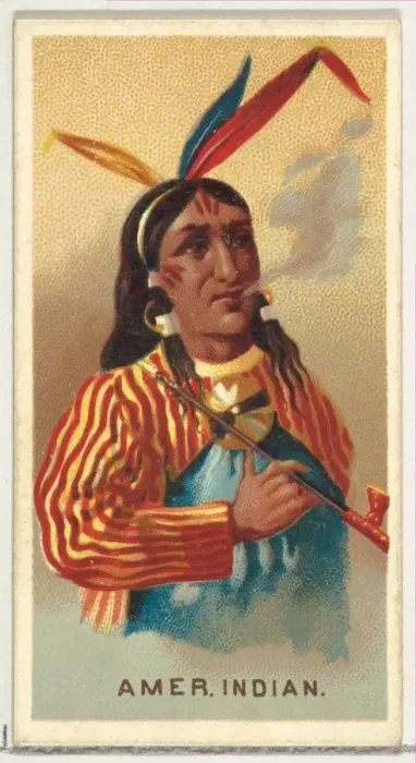Framed Print : American Indian, from Worlds Smokers series (N33) for Allen & Ginter Cigarettes Framed Print : American Indian, from Worlds Smokers series (N33) for Allen & Ginter Cigarettes