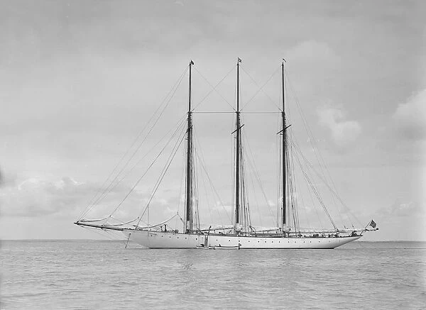 The American three mast schooner Karina, 1912. Creator: Kirk & Sons of Cowes