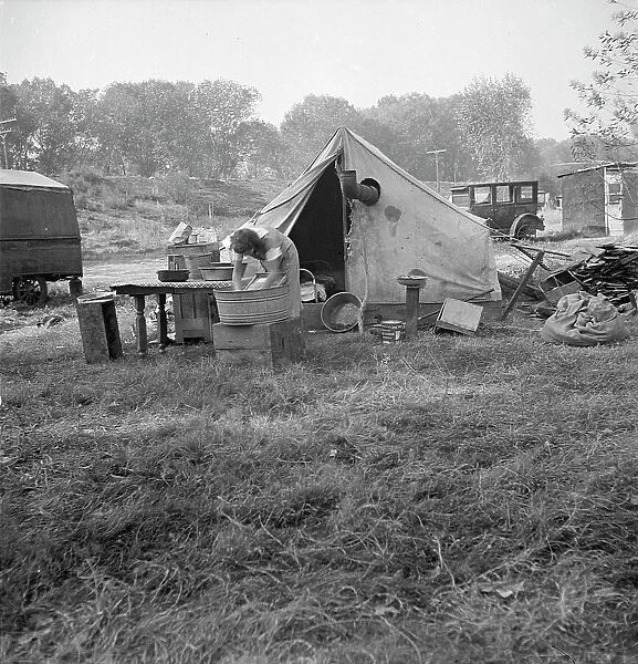 American River camp, Sacramento, 1936. Creator: Dorothea Lange