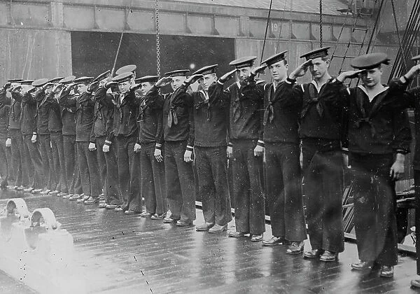 American sailors salute King George, 1917. Creator: Bain News Service