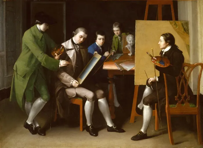 Framed Print : The American School, 1765. Creator: Matthew Pratt Framed Print : The American School, 1765. Creator: Matthew Pratt