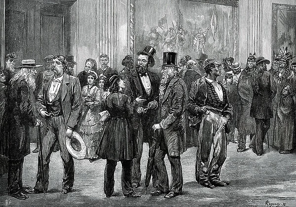 American Sketches: scene in the Rotunda, Washington, 1876. Creator: Felix Elie Regamey