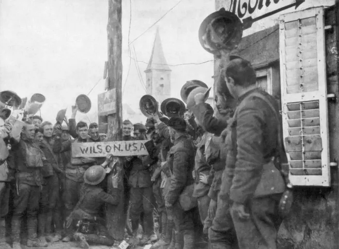 Framed Print : American soldiers in the the village of Nonsard, north east of Saint-Mihiel, (1926) Framed Print : American soldiers in the the village of Nonsard, north east of Saint-Mihiel, (1926)