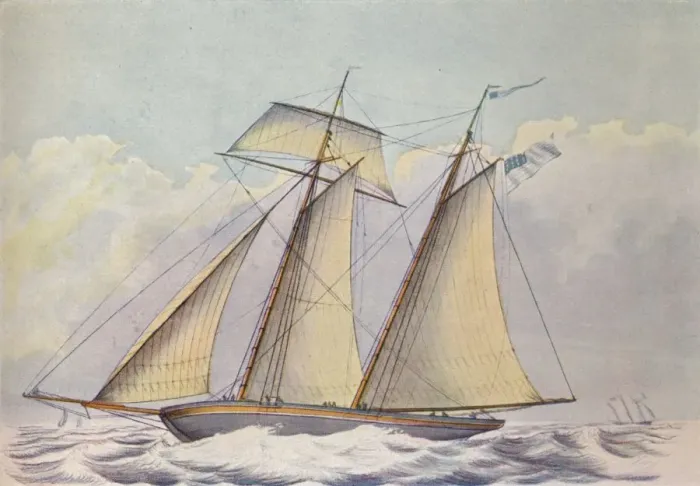Framed Print : American Topsail Schooner, 1825. Artist: John Rogers Framed Print : American Topsail Schooner, 1825. Artist: John Rogers
