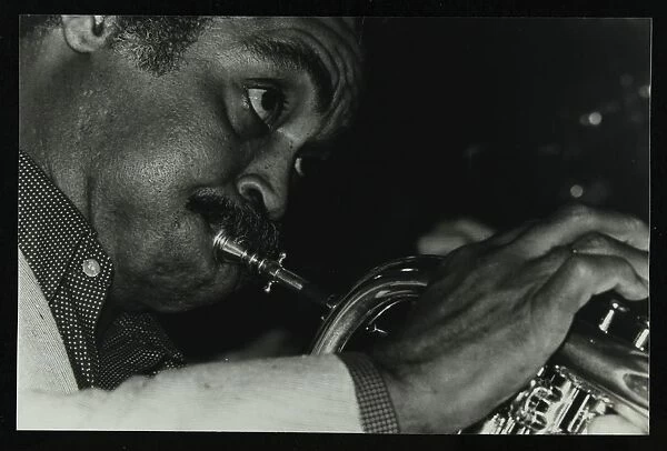 American trumpet and flugelhorn player Art Farmer at The Bell, Codicote, Hertfordshire, 1983