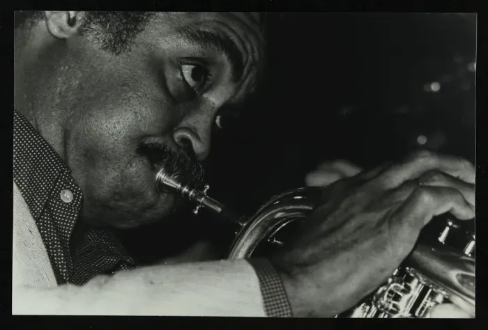 Framed Print : American trumpet and flugelhorn player Art Farmer at The Bell, Codicote, Hertfordshire, 1983 Framed Print : American trumpet and flugelhorn player Art Farmer at The Bell, Codicote, Hertfordshire, 1983