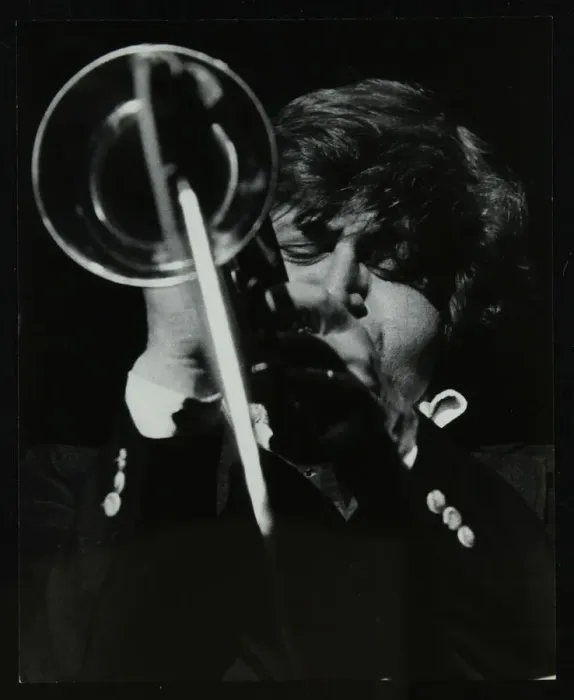 Framed Print : American trumpeter player Bobby Shew playing at the Forum Theatre, Hatfield, Hertfordshire, 1980 Framed Print : American trumpeter player Bobby Shew playing at the Forum Theatre, Hatfield, Hertfordshire, 1980