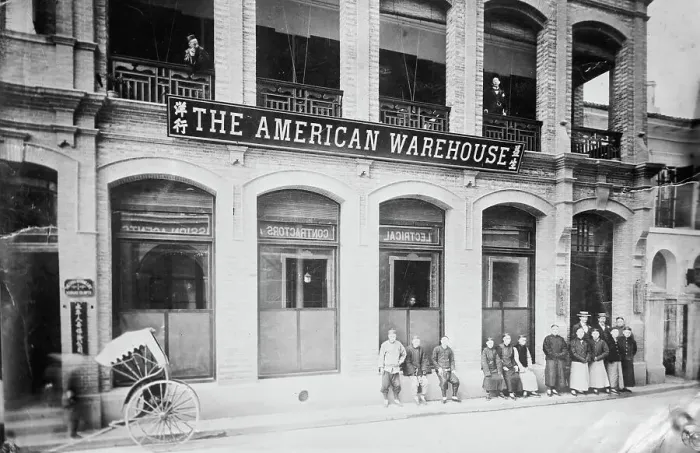 Framed Print : American Warehouse, Hankow, China, between c1910 and c1915. Creator: Bain News Service Framed Print : American Warehouse, Hankow, China, between c1910 and c1915. Creator: Bain News Service