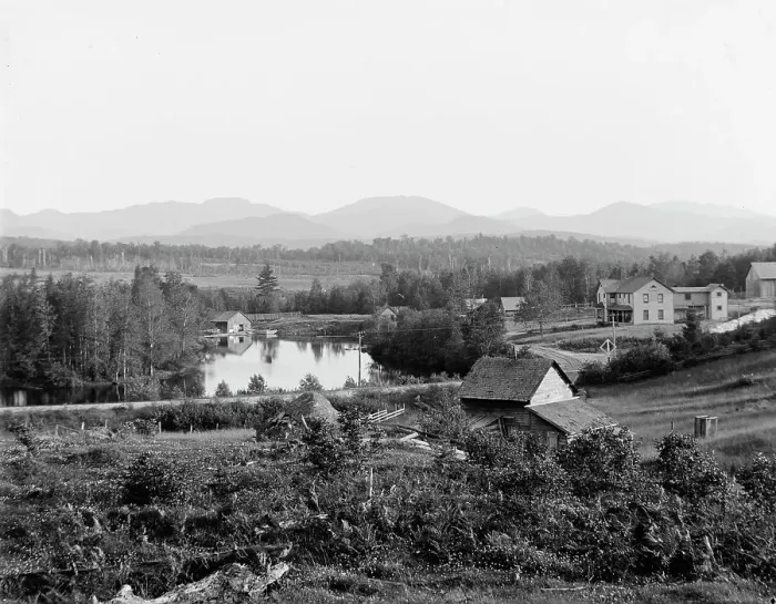 Framed Print : Ames Mill near Saranac Lake, Adirondack Mtns. N.Y. between 1900 and 1910. Creator: Unknown Framed Print : Ames Mill near Saranac Lake, Adirondack Mtns. N.Y. between 1900 and 1910. Creator: Unknown