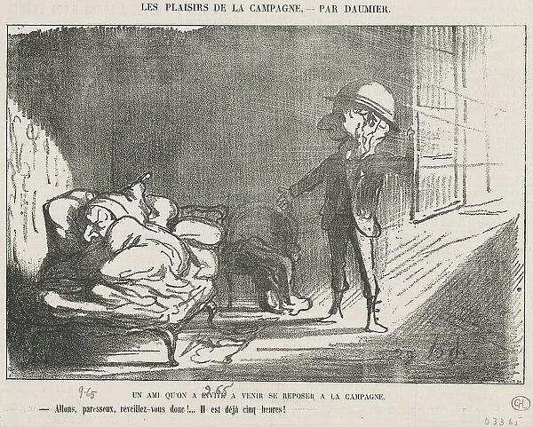 Un ami qu'on a invité... 19th century. Creator: Honore Daumier