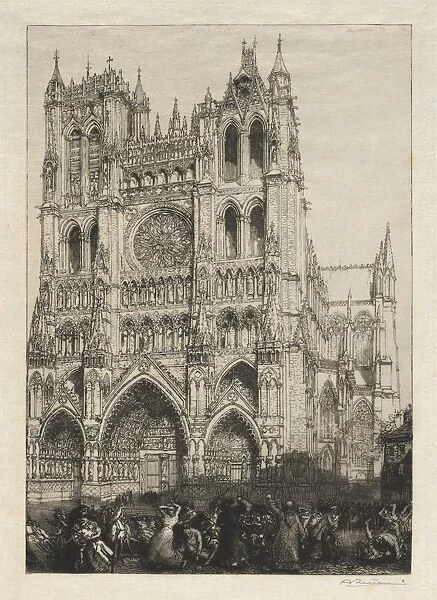 Amiens Cathedral, Inventory Day, 1887. Creator: Auguste Louis Lepere (French, 1849-1918)