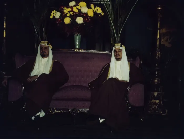 Framed Print : Amir Khalid [right] and Amir Faisal, sons of King Ibn Saud of Saudi Arabia, 1943. Creator: John Rous
