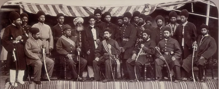 Framed Print : The Amir Yakoob Khan and Sirdars of Kabul at Gandamak, Afghanistan, May 1879. Creator: John Burke Framed Print : The Amir Yakoob Khan and Sirdars of Kabul at Gandamak, Afghanistan, May 1879. Creator: John Burke