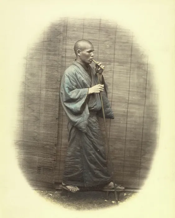 Framed Print : Amma or Masseur, about 1863-1868. Creator: Felice Beato Framed Print : Amma or Masseur, about 1863-1868. Creator: Felice Beato
