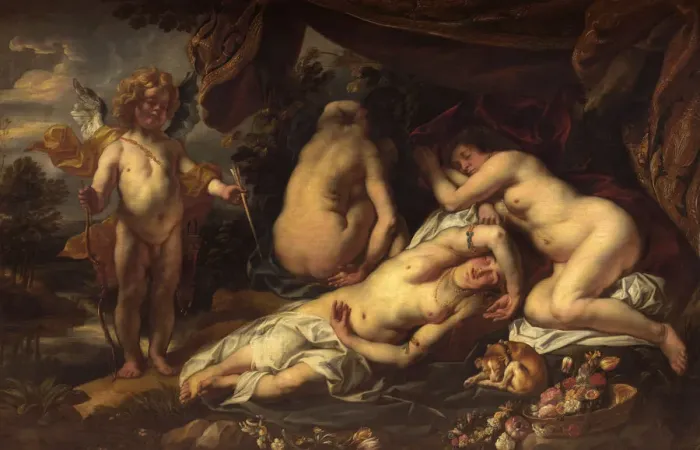 Framed Print : Amor and Psyche. Artist: Jordaens, Jacob (1593-1678) Framed Print : Amor and Psyche. Artist: Jordaens, Jacob (1593-1678)