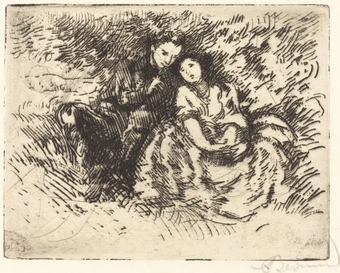 Framed Print : Amorous Conversation (Conversation amoreuse), 1913. Creator: Paul Albert Besnard Framed Print : Amorous Conversation (Conversation amoreuse), 1913. Creator: Paul Albert Besnard