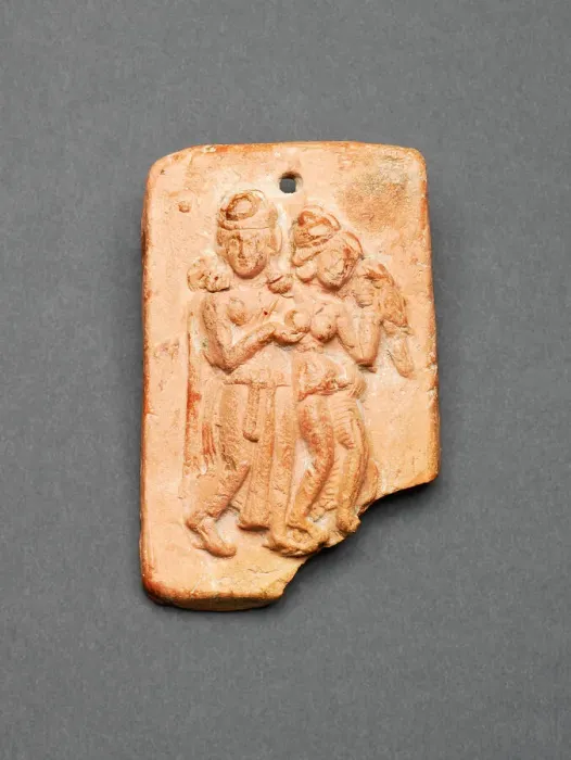 Framed Print : Amorous Couple (Mithuna) with Parrot, 1st century B. C. Creator: Unknown Framed Print : Amorous Couple (Mithuna) with Parrot, 1st century B. C. Creator: Unknown