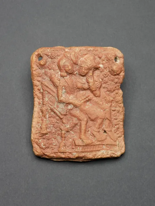 Framed Print : Amorous Couple (Mithuna) Seated in a Chair, 1st century B. C. Creator: Unknown Framed Print : Amorous Couple (Mithuna) Seated in a Chair, 1st century B. C. Creator: Unknown