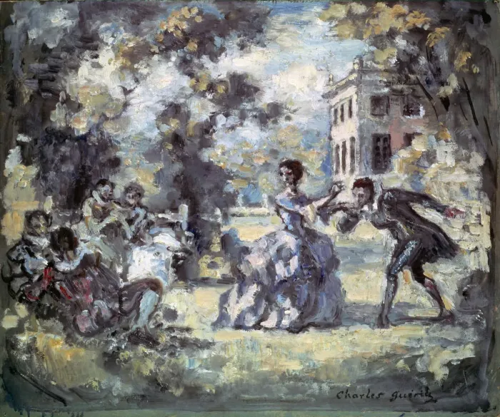 Framed Print : Amorous Scene, c1908. Artist: Charles Guerin Framed Print : Amorous Scene, c1908. Artist: Charles Guerin