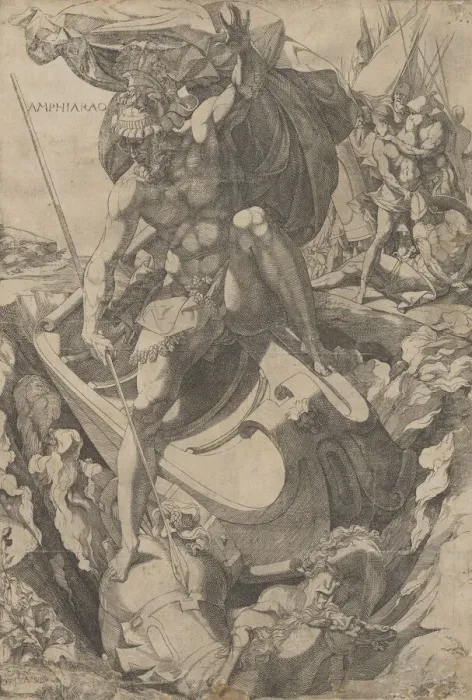 Framed Print : Amphiaraus, 1540-50. Creator: Domenico del Barbiere Framed Print : Amphiaraus, 1540-50. Creator: Domenico del Barbiere