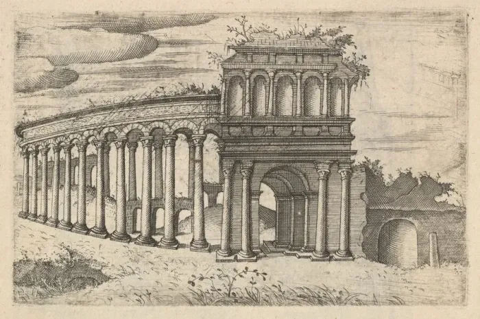 Framed Print : The Amphitheater in Bordeaux [Teatrum Bordeos; Transitorium Caesaris]