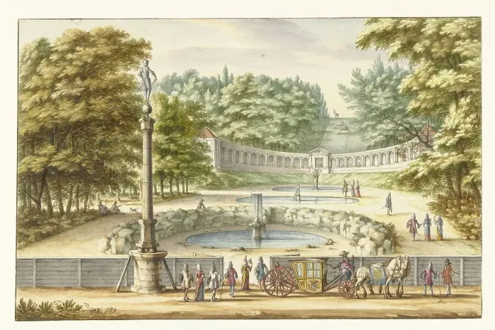 Framed Print : Amphitheatre in Kleef, looking south, 1675-1685. Creator: Jan van Call Framed Print : Amphitheatre in Kleef, looking south, 1675-1685. Creator: Jan van Call
