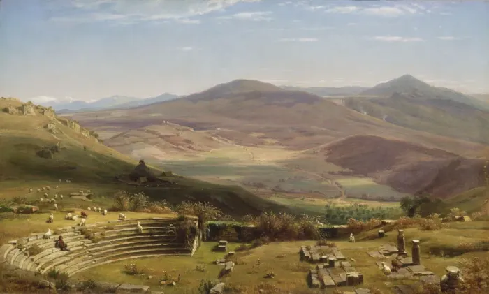 Framed Print : The Amphitheatre of Tusculum and Albano Mountains, Rome, 1860 Framed Print : The Amphitheatre of Tusculum and Albano Mountains, Rome, 1860