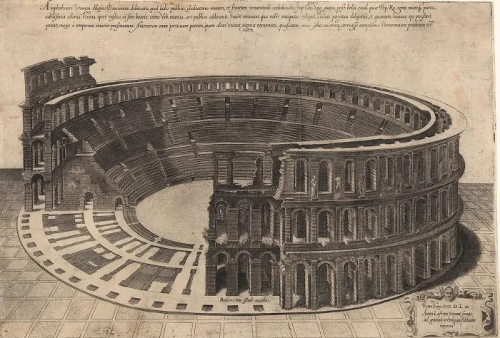 Framed Print : The Amphitheatre in Verona (series Speculum Magnificentiae Romanae), 1560 Framed Print : The Amphitheatre in Verona (series Speculum Magnificentiae Romanae), 1560