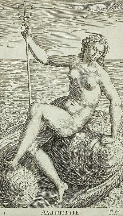 Framed Print : Amphitrite, 1587. Creator: Philip Galle Framed Print : Amphitrite, 1587. Creator: Philip Galle