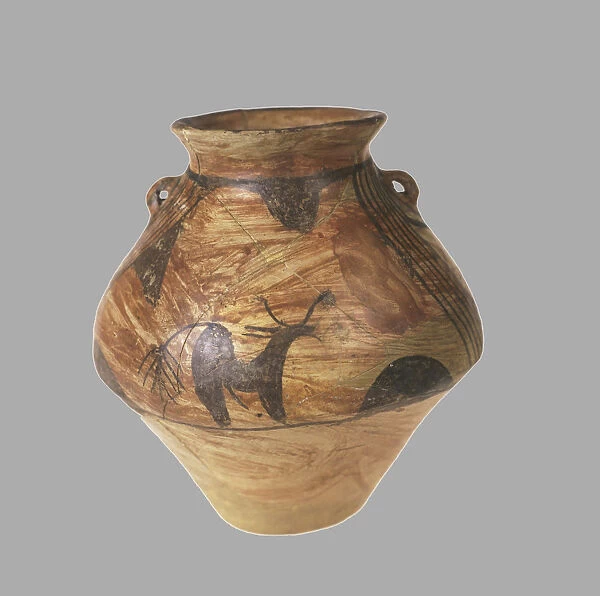 Amphora with Zoomorphic Painting, 3800-3600 BC. Artist: Prehistoric Russian Culture