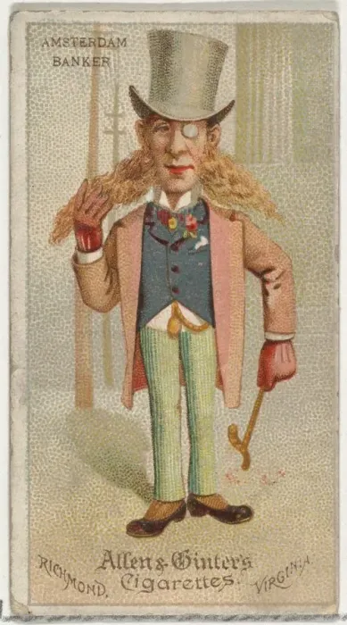 Framed Print : Amsterdam Banker, from Worlds Dudes series (N31) for Allen & Ginter Cigarettes, 1888 Framed Print : Amsterdam Banker, from Worlds Dudes series (N31) for Allen & Ginter Cigarettes, 1888