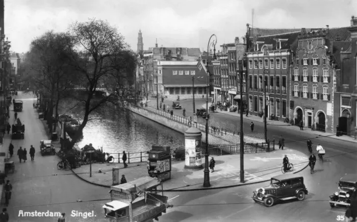 Framed Print : Amsterdam, Singel, 1937. Artist:s Finsy Framed Print : Amsterdam, Singel, 1937. Artist:s Finsy