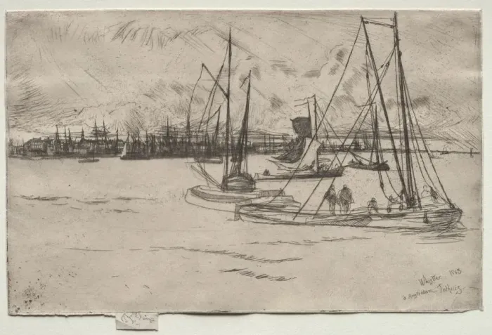 Framed Print : Amsterdam from the Tolhuis, 1863. Creator: James McNeill Whistler (American, 1834-1903) Framed Print : Amsterdam from the Tolhuis, 1863. Creator: James McNeill Whistler (American, 1834-1903)
