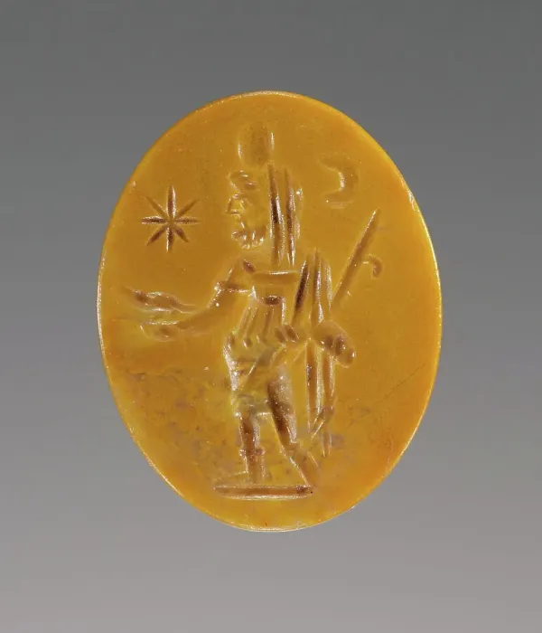 Framed Print : Amulet with Kronos and an Inscribed Prayer, A.D. 100-250. Creator: Unknown Framed Print : Amulet with Kronos and an Inscribed Prayer, A.D. 100-250. Creator: Unknown