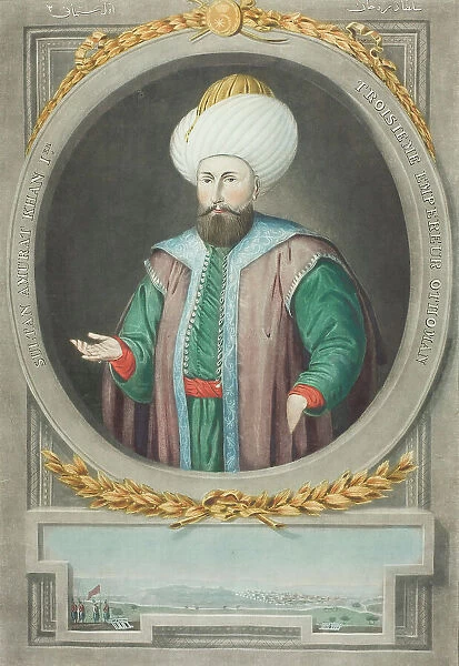 Amurat Kahn I, from Portraits of the Emperors of Turkey, 1815. Creator: John Young