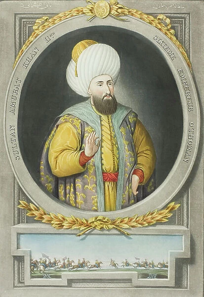 Amurat Kahn II, from Portraits of the Emperors of Turkey, 1815. Creator: John Young