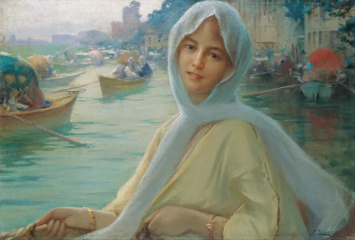 Framed Print : Amusement at Goksu. Artist: Zonaro, Fausto (1854-1929) Framed Print : Amusement at Goksu. Artist: Zonaro, Fausto (1854-1929)