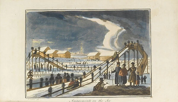 Amusement on the Ice, 1813. Artist: Svinyin, Pavel Petrovich (1787-1839)