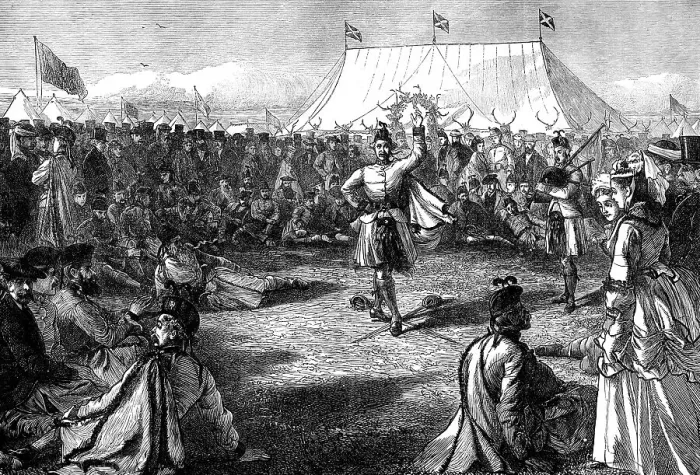 Framed Print : Amusements in the camp of the London Scottish, Wimbledon, 1871. Creator: Unknown Framed Print : Amusements in the camp of the London Scottish, Wimbledon, 1871. Creator: Unknown
