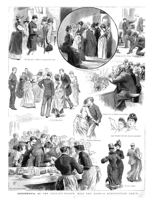 Framed Print : Amusements at the Peoples Palace, Mile End Road--A Subscription Dance, 1890. Creator: Unknown Framed Print : Amusements at the Peoples Palace, Mile End Road--A Subscription Dance, 1890. Creator: Unknown