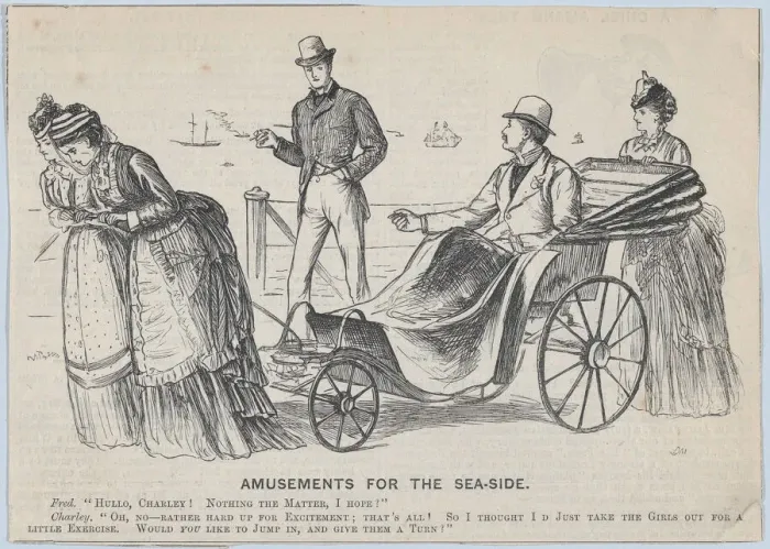 Framed Print : Amusements for the Sea-side (verso) (Punch, or the London Char... 1873. Creator: Unknown Framed Print : Amusements for the Sea-side (verso) (Punch, or the London Char... 1873. Creator: Unknown