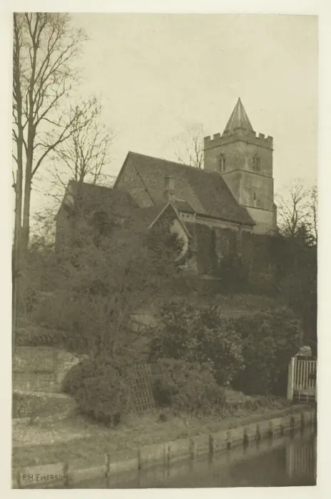 Framed Print : Amwell Church, 1880s. Creator: Peter Henry Emerson Framed Print : Amwell Church, 1880s. Creator: Peter Henry Emerson