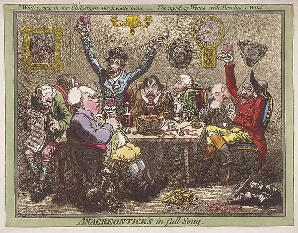 Anacreonticks in full Song, 1801. Artist: James Gillray