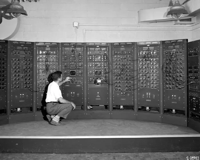 Framed Print : Analog Computing Machine in Fuel Systems Building, Cleveland, Ohio, USA, 1949 Framed Print : Analog Computing Machine in Fuel Systems Building, Cleveland, Ohio, USA, 1949