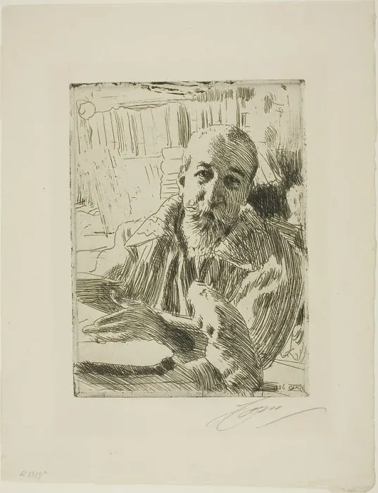 Framed Print : Anatole France, 1906. Creator: Anders Leonard Zorn Framed Print : Anatole France, 1906. Creator: Anders Leonard Zorn