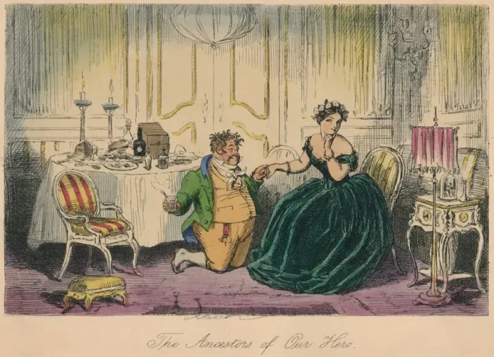 Framed Print : The Ancestors of Our Hero, 1858. Artist: John Leech Framed Print : The Ancestors of Our Hero, 1858. Artist: John Leech